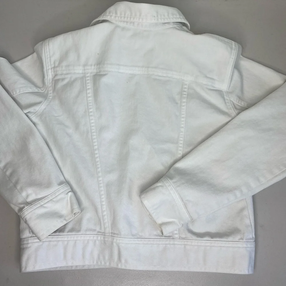 Lauren Jeans Co White Denim Jacket Size Small Petite Vintage Casual - Picture 2 of 11